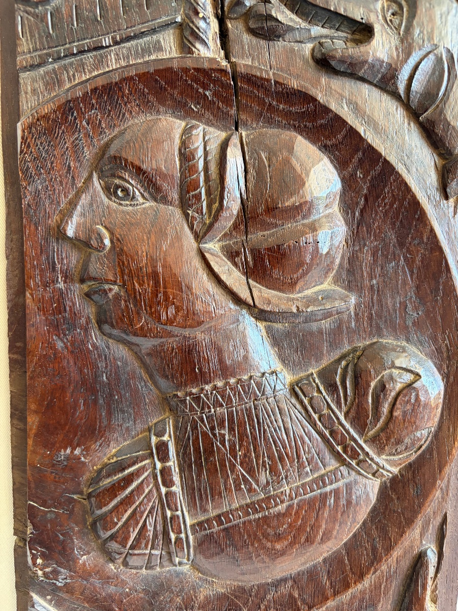 Panneau de coffre ou de porte d’époque renaissance-photo-2