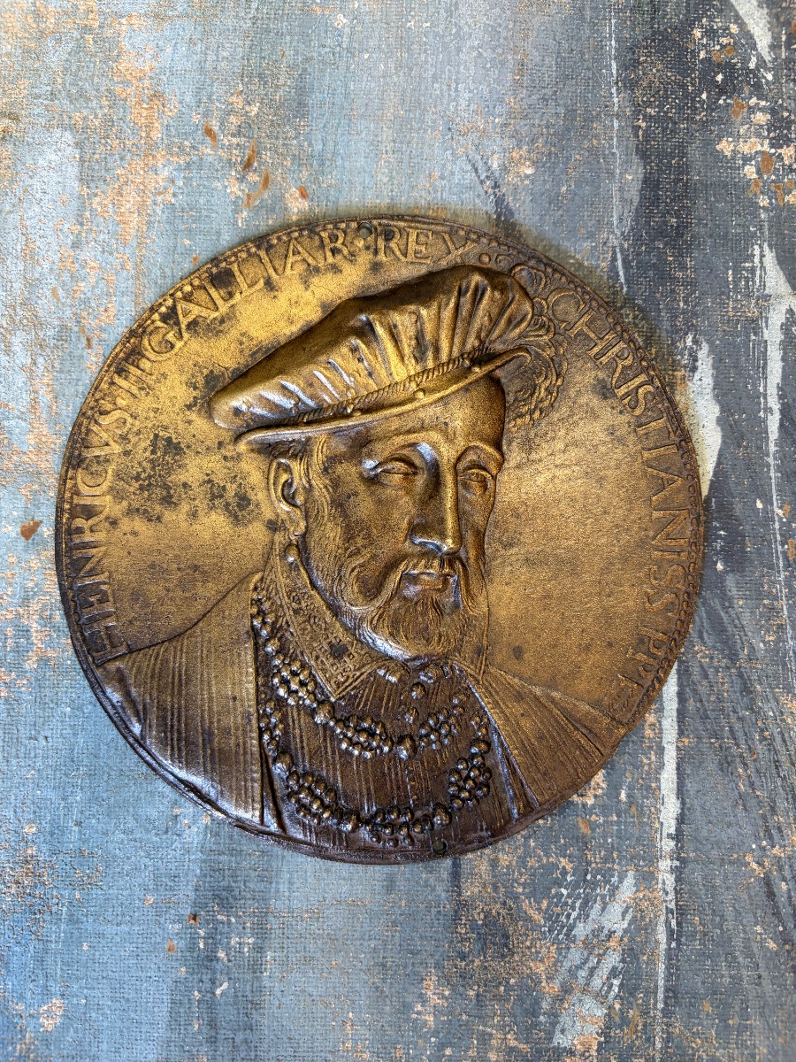 Médaille en bronze d’Henri II roi de France-photo-2