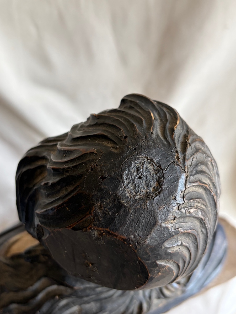 18th-century Polychrome Wooden Statue-photo-2