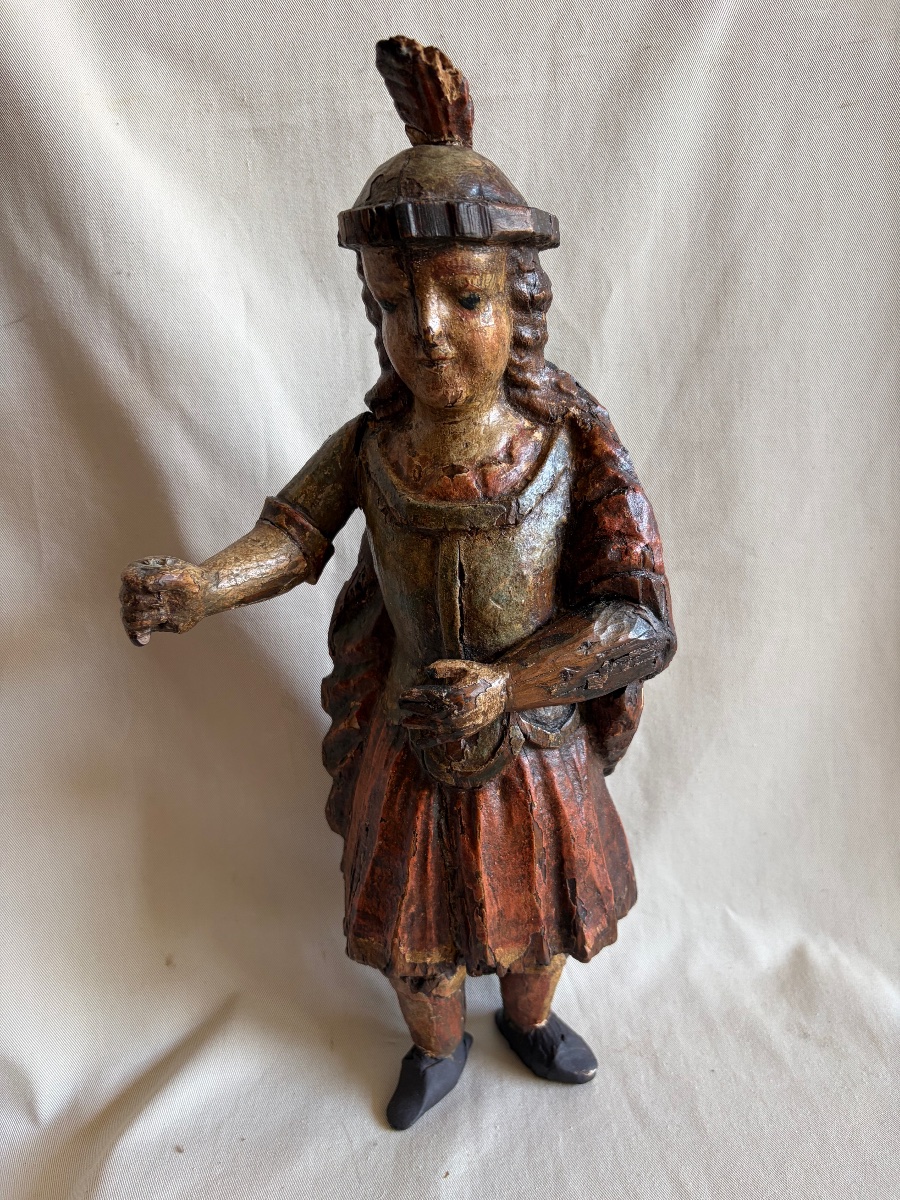 Polychrome Wooden Figurine 