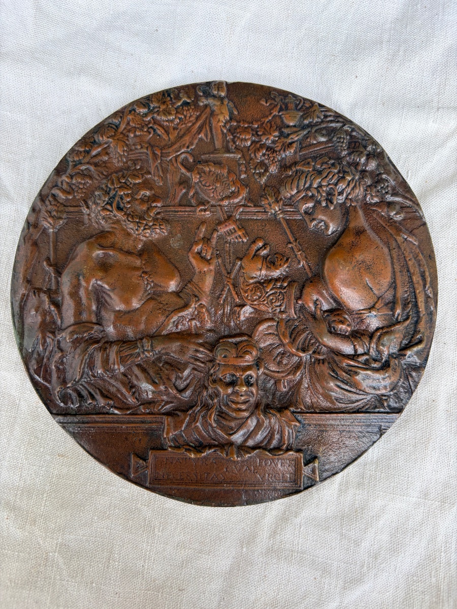 Bronze Medallion Modeled After Donatello, 19th Century-photo-2