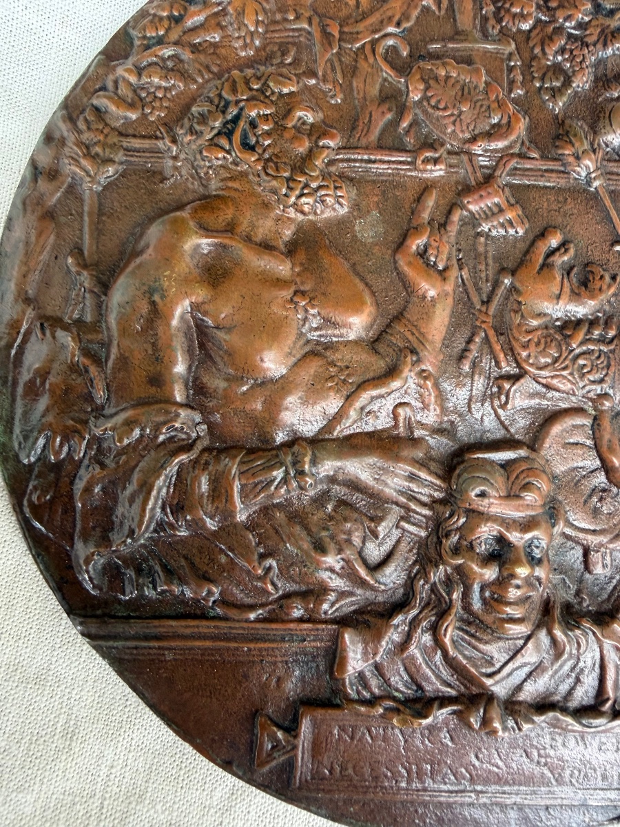 Bronze Medallion Modeled After Donatello, 19th Century-photo-2