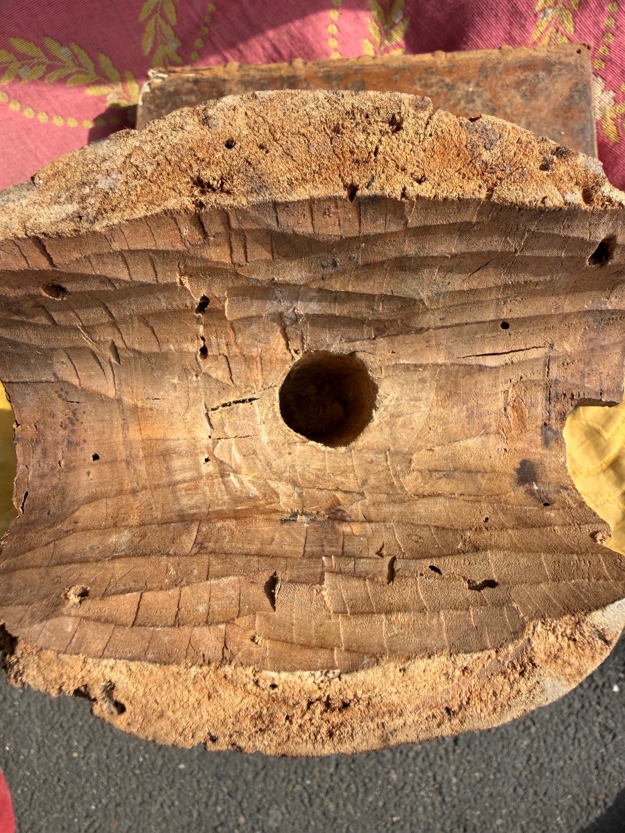 Tête de santon napolitain en bois XVIII ème-photo-4