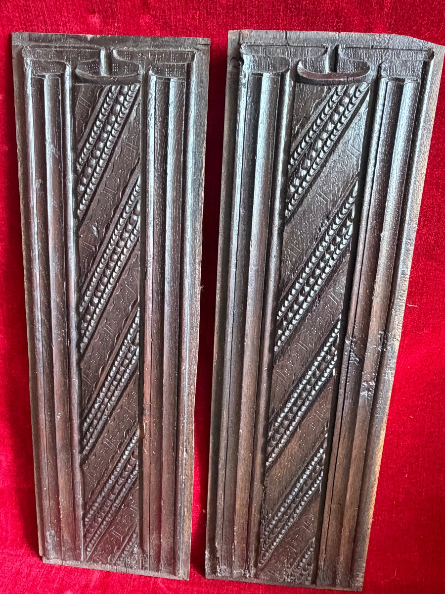 Trunk Panels With 17th-century Napkin-fold Decoration-photo-4