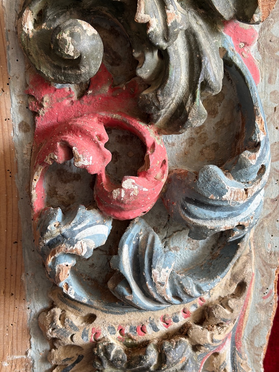 Frise en bois sculpté Italie ou Espagne XVIII ème-photo-1