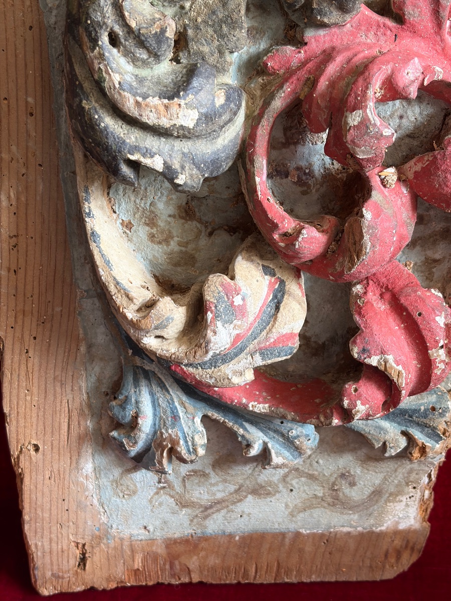 Frise en bois sculpté Italie ou Espagne XVIII ème-photo-4