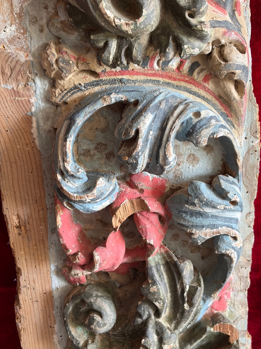Frise en bois sculpté Italie ou Espagne XVIII ème-photo-5