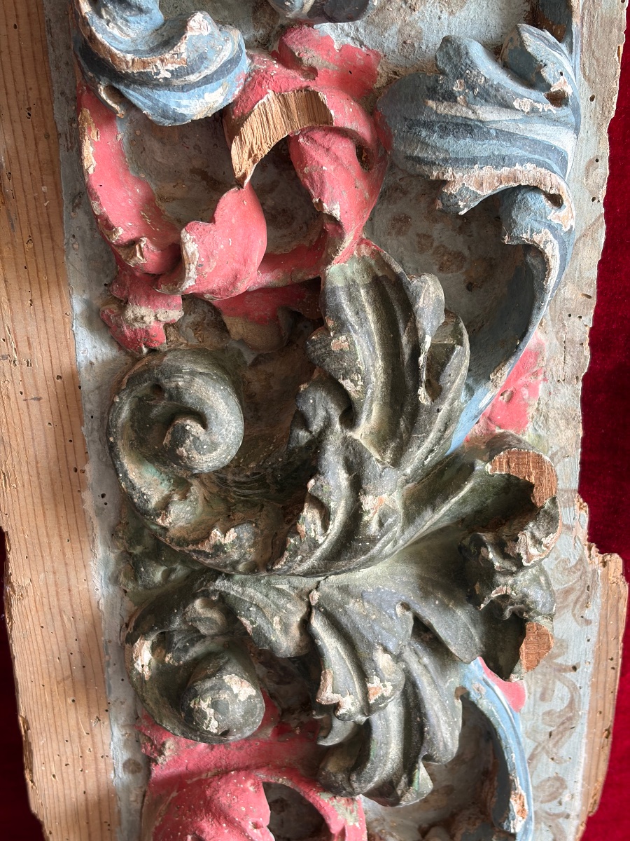 Frise en bois sculpté Italie ou Espagne XVIII ème-photo-7