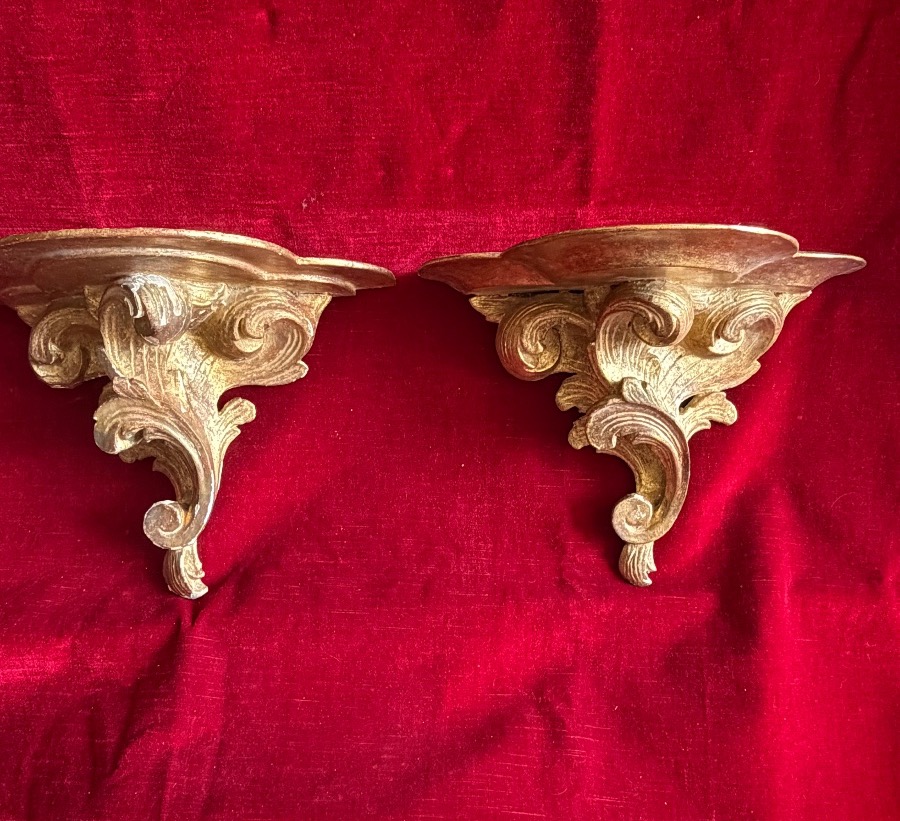 Pair Of Gilded Wooden Side Tables