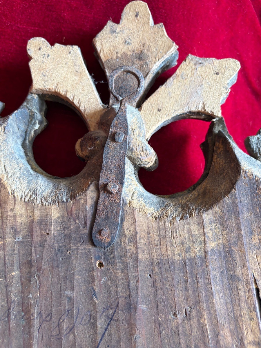 Miroir en bois doré XVIII ème-photo-7