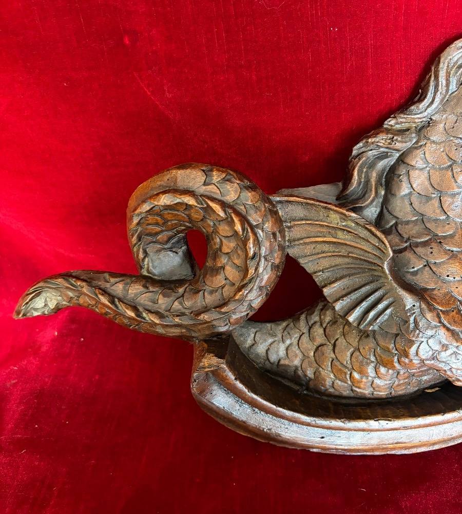 Paire d’éléments décoratifs, représentant des monstres marins XVIII ème-photo-5
