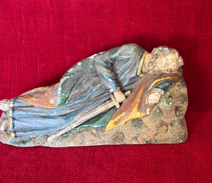 Pair Of Religious Wooden Statuettes From The Late 18th Century-photo-3