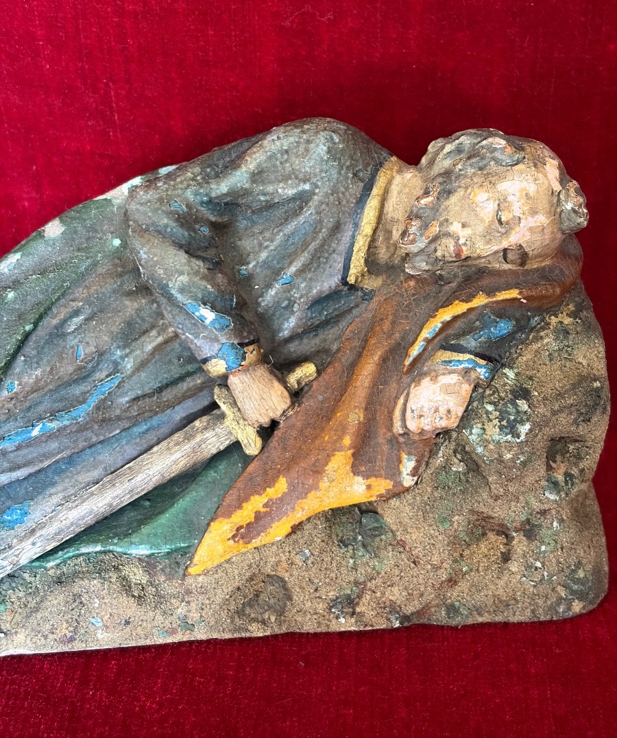 Pair Of Religious Wooden Statuettes From The Late 18th Century-photo-5
