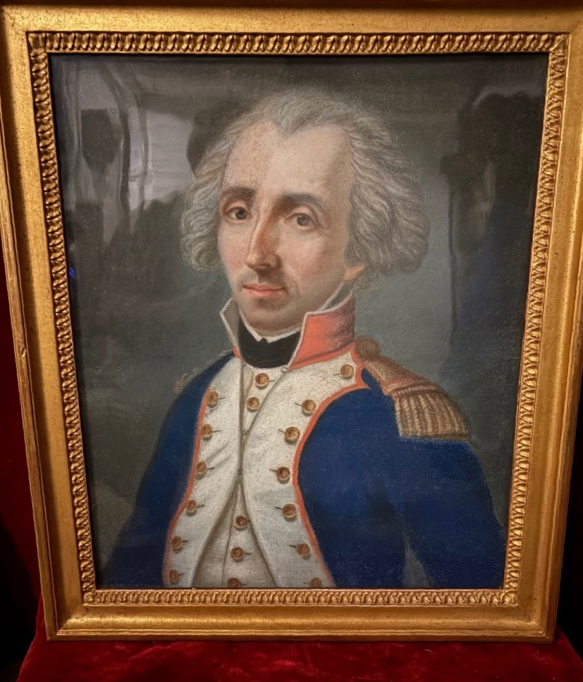Pastel Depicting A French Officer In The Late 18th Century -photo-2