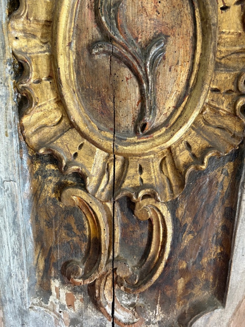 Élément de boiseries en bois résineux XVIII ème-photo-2