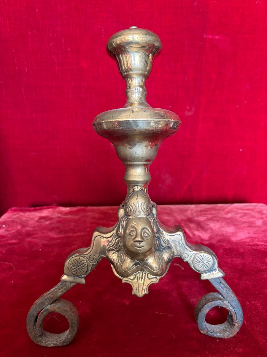 Pair Of 17th-century Andirons Known As “marmouset”-photo-2