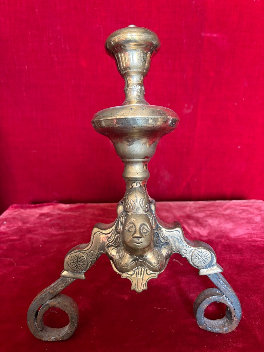 Pair Of 17th-century Andirons Known As “marmouset”-photo-3