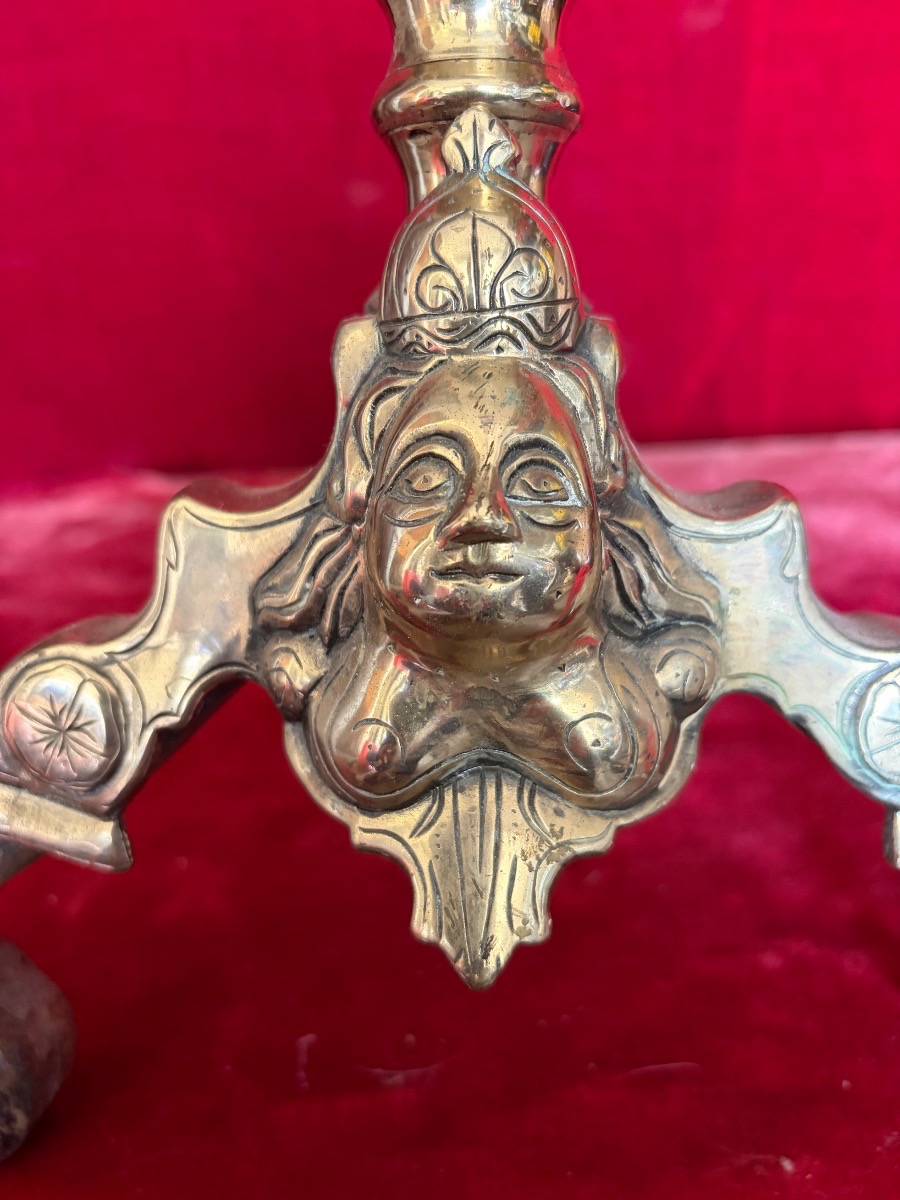 Pair Of 17th-century Andirons Known As “marmouset”-photo-5