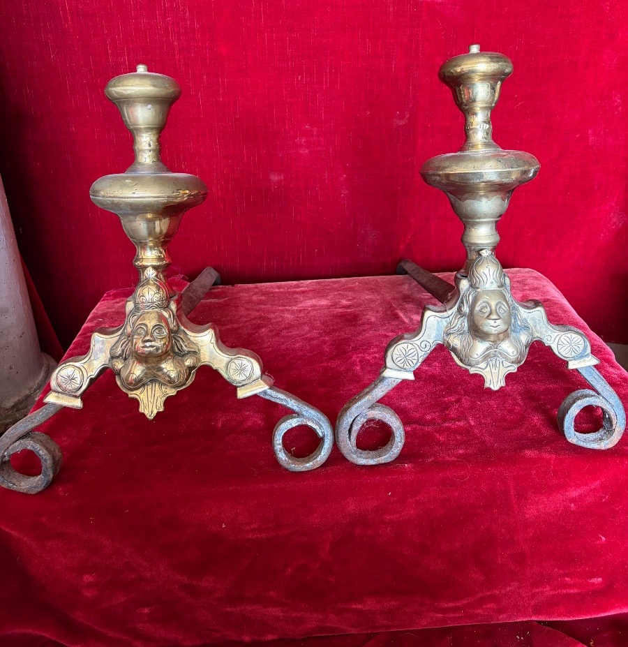Pair Of 17th-century Andirons Known As “marmouset”