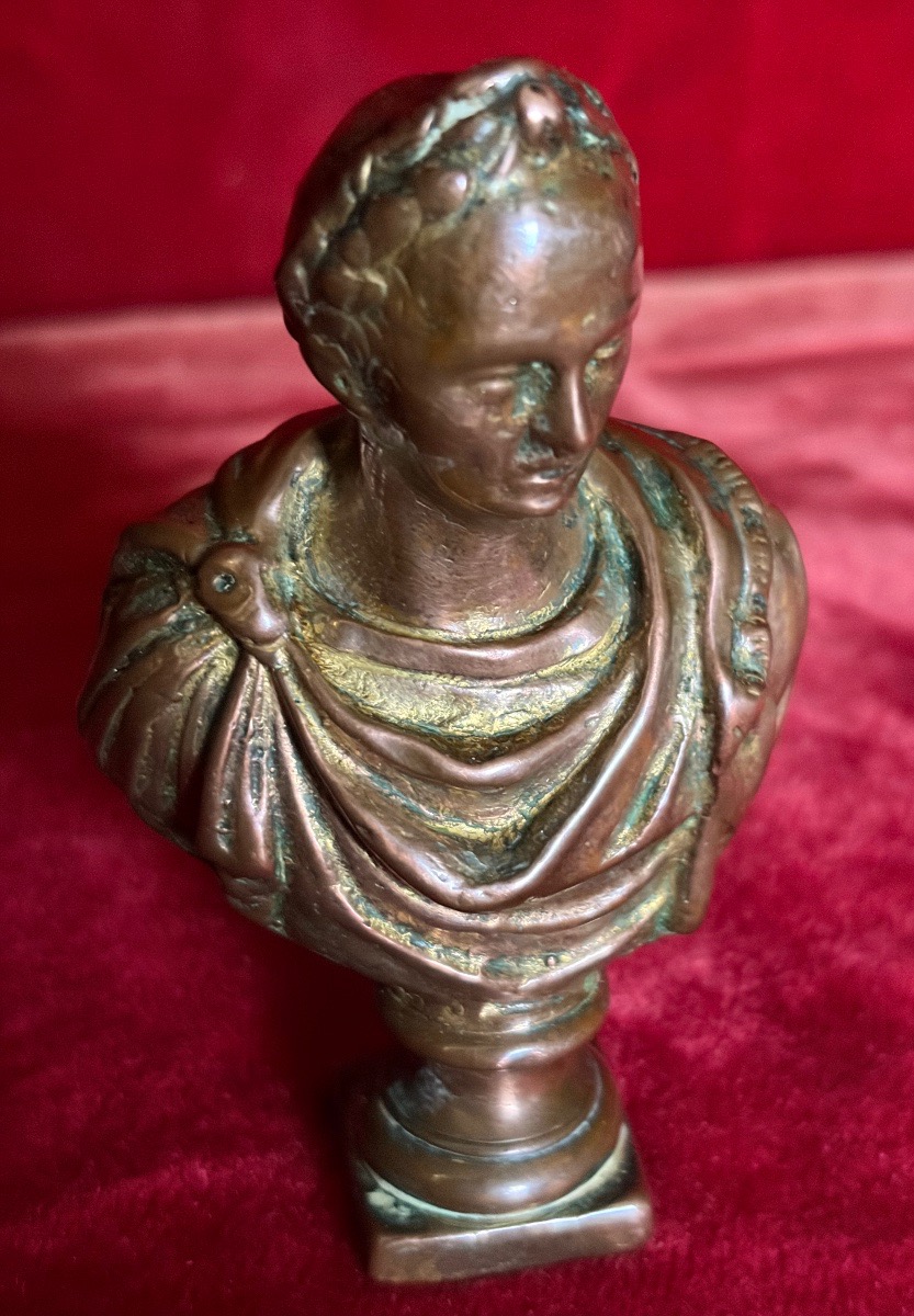 Petit buste d’empereur romain XIX ème-photo-2