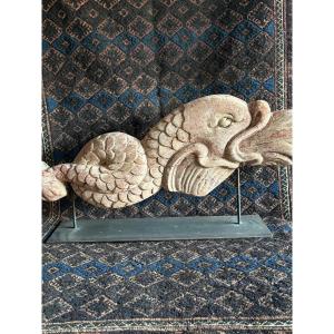 20th-century Wooden Sculpture Of A Dolphin