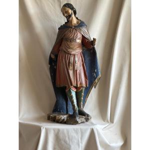 Statue en bois polychrome XVIII ème