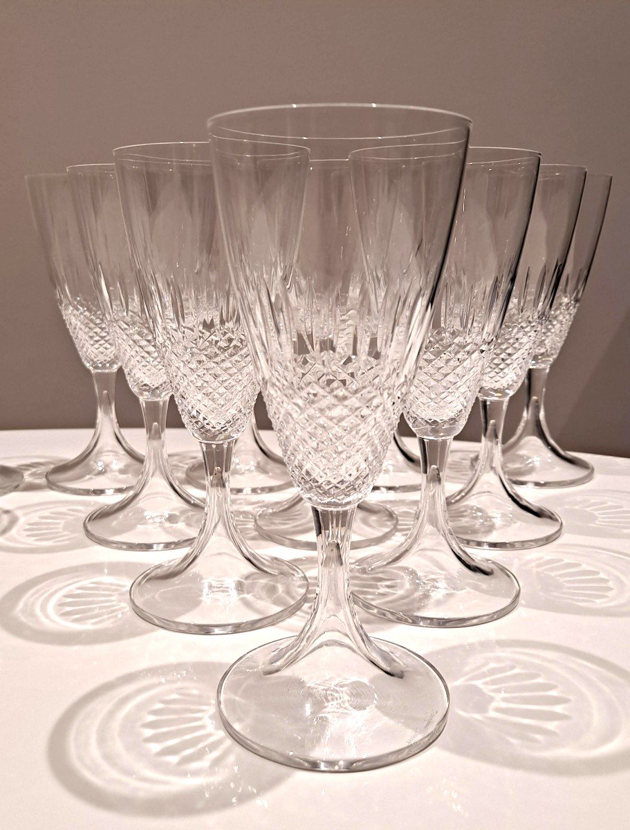 Flûtes Et Verres Lalique Modèle Chinon -photo-3