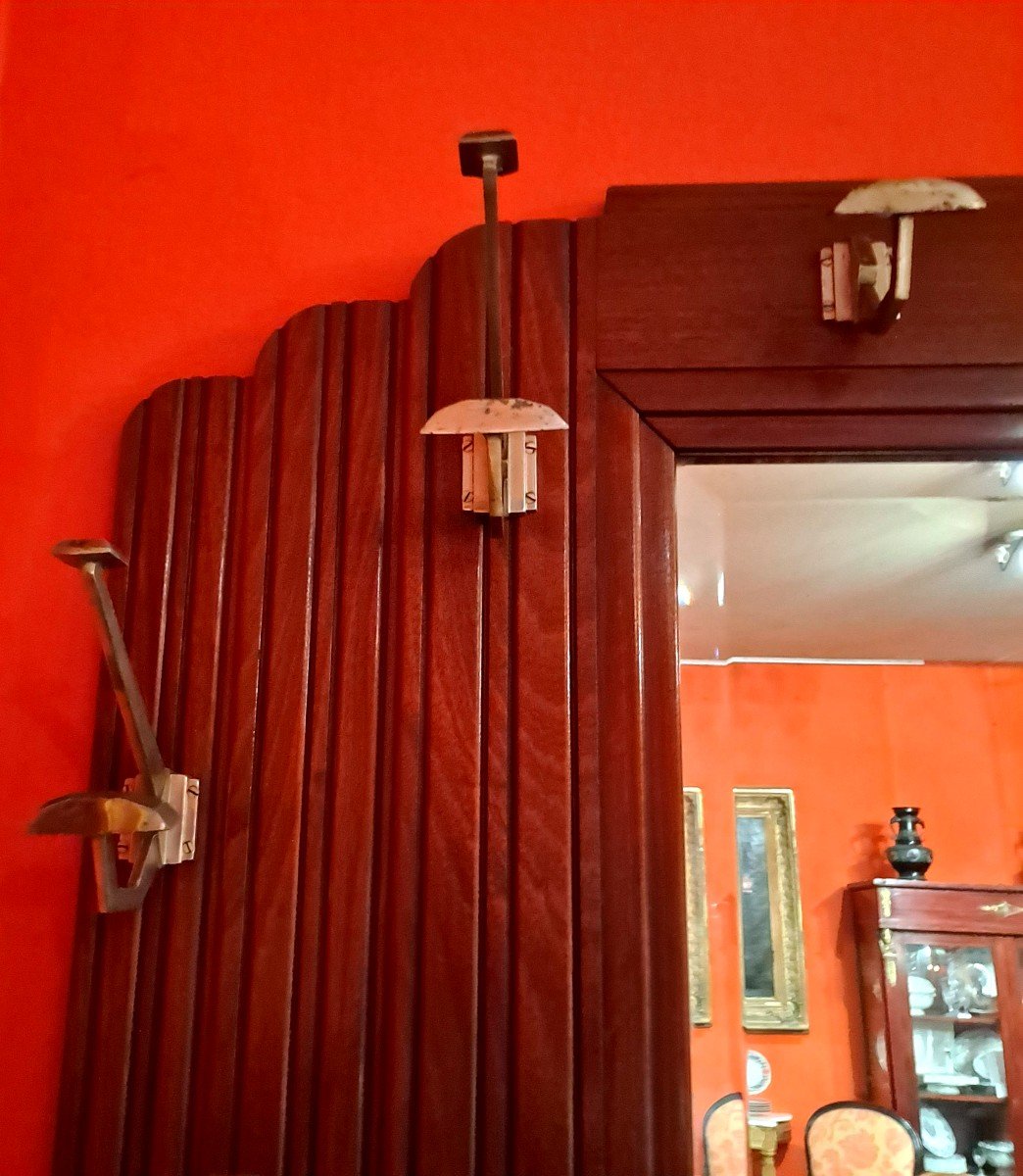 Art Deco Mahogany Cloakroom Coat Rack-photo-4