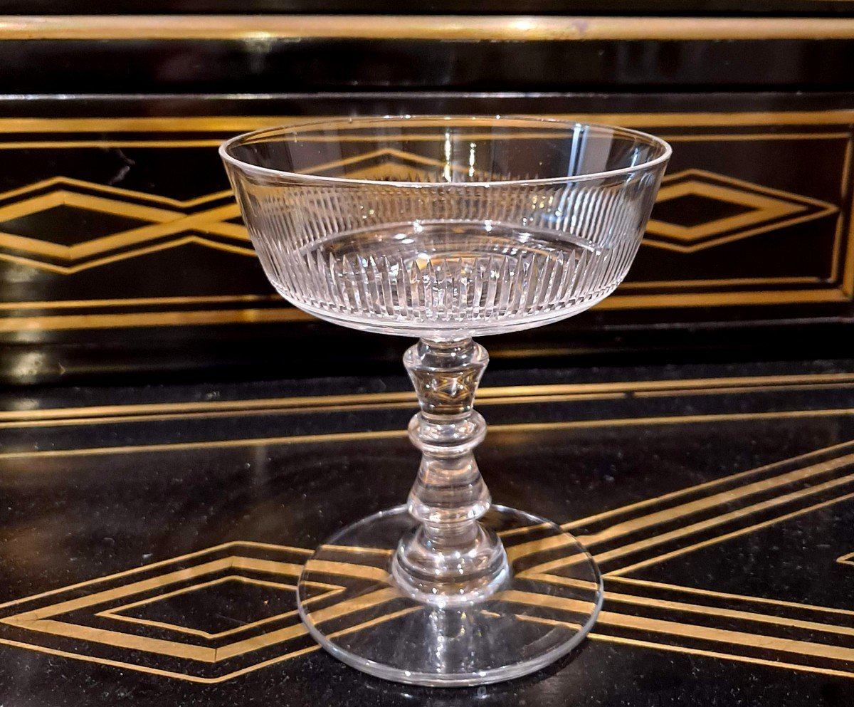6 Crystal Champagne Glasses-photo-3
