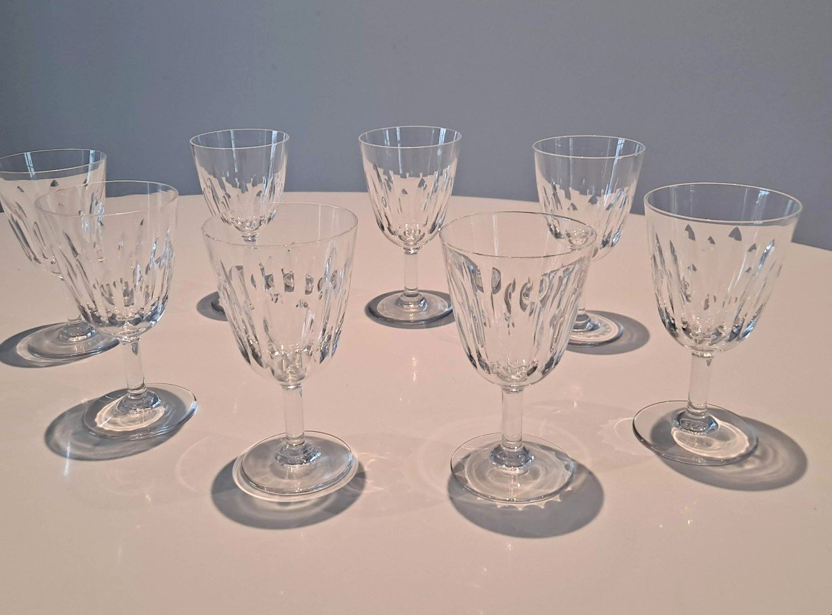 8 Baccarat Crystal Wine Glasses-photo-3