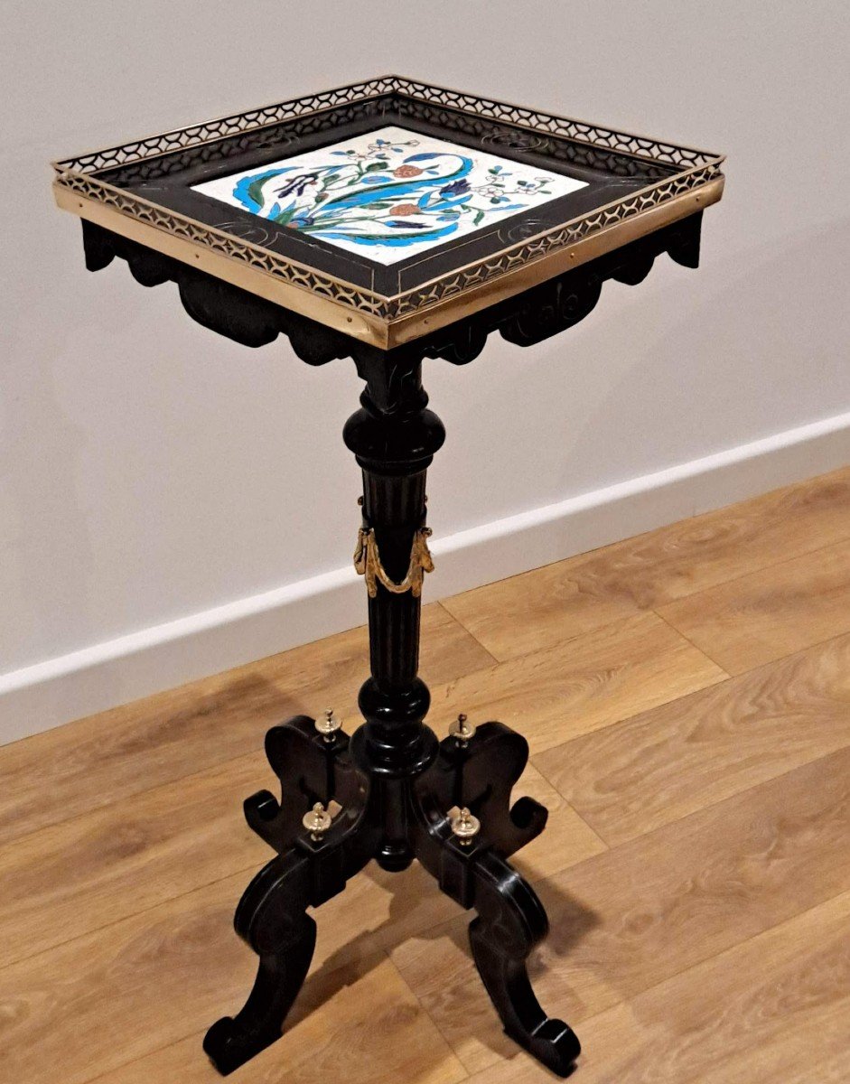 Napoleon III Bolster Blackened Wood Ceramic Tile In The Taste Of Old Man