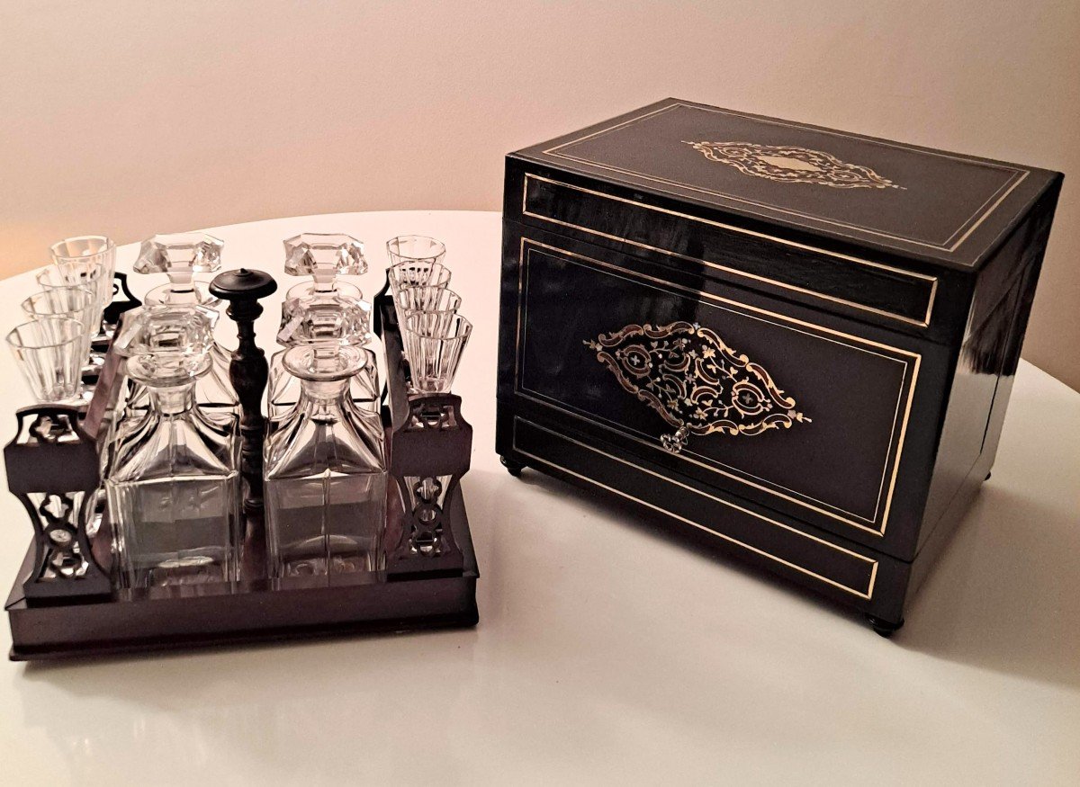 Napoleon III Liqueur Cellar Complete Baccarat Glassware-photo-1