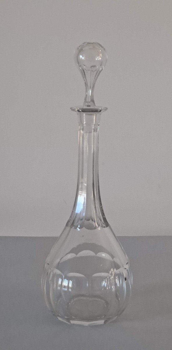 8-piece Flat Ribbed Glassware Set Attributed To Saint Louis Bristol Model-photo-4
