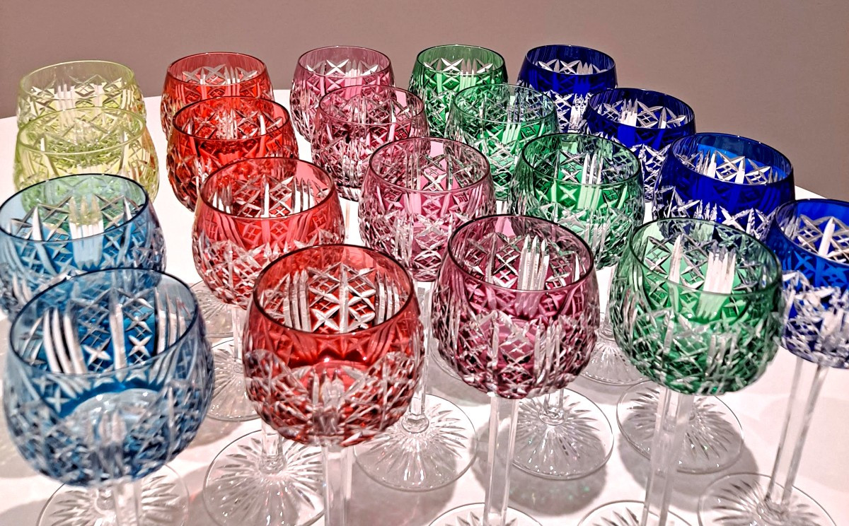 20 Rhine Wine Glasses In The Riesling H18 Model, Saint Louis Crystal