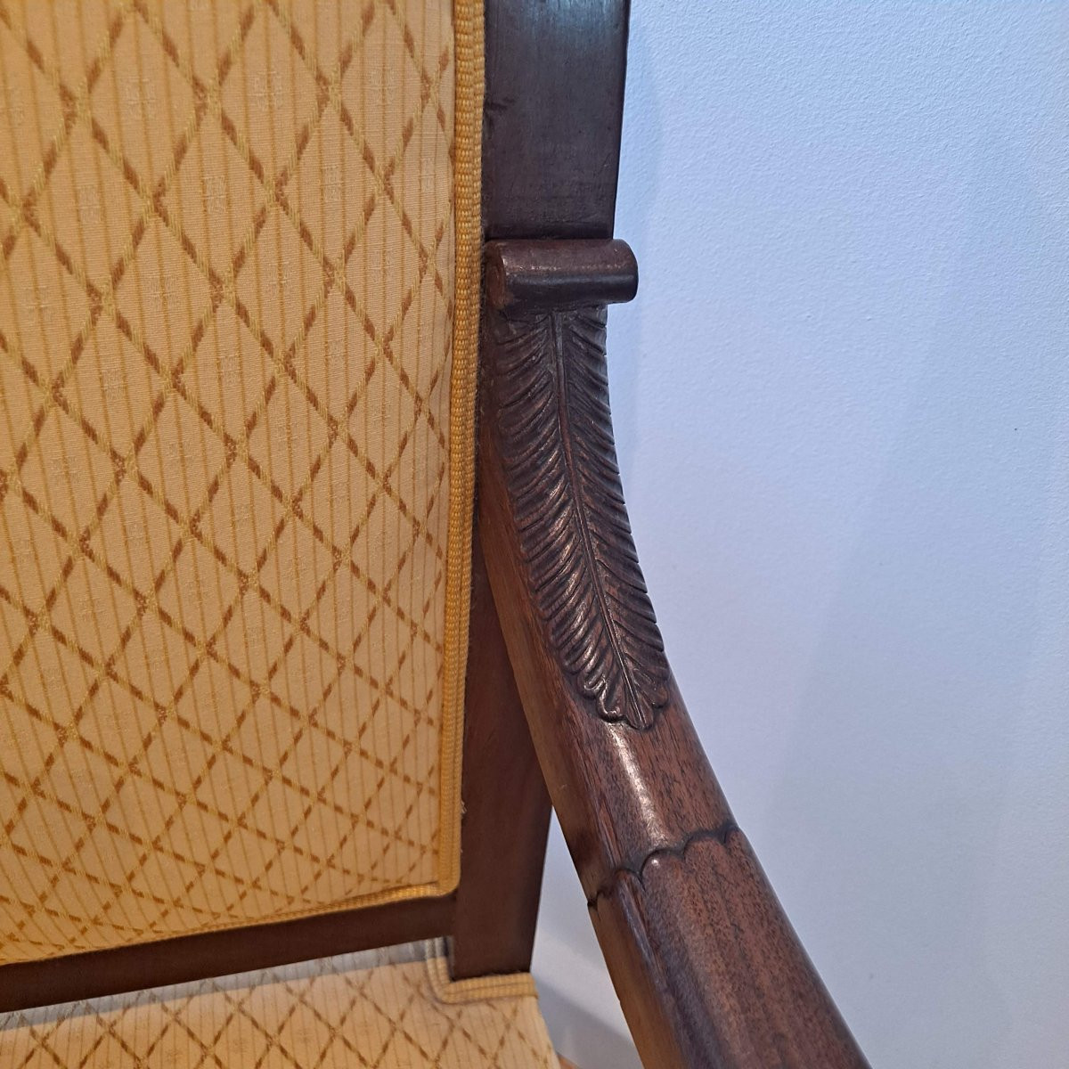 Pair Of Mahogany Veneer Armchairs, 19th Century Restoration Period-photo-3