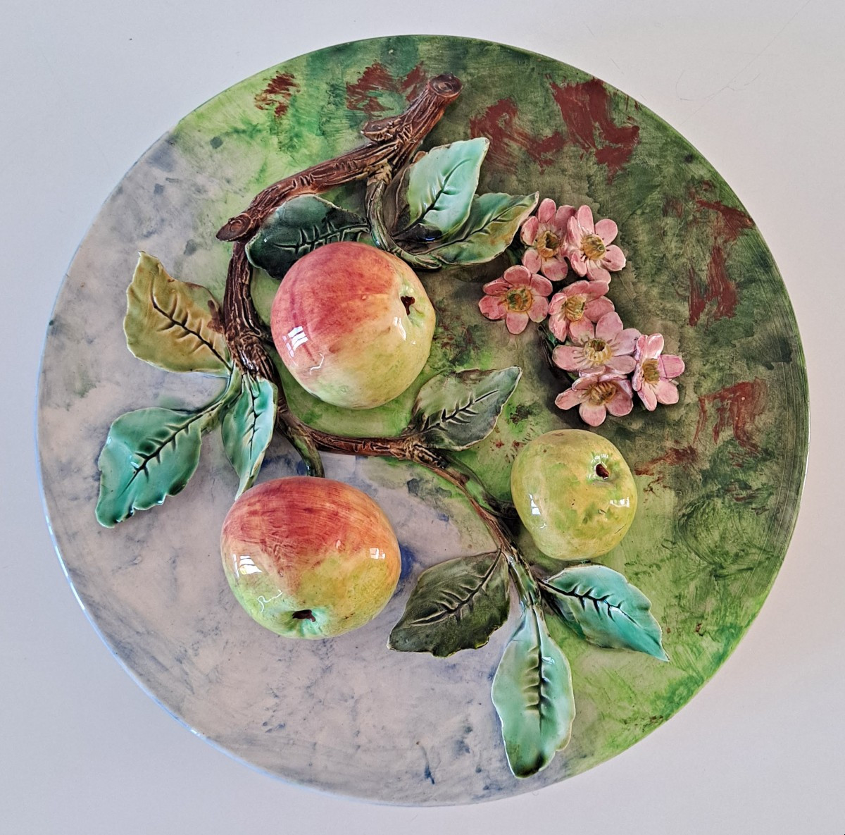 Longchamp Barbotine Dish With Apple Decoration 