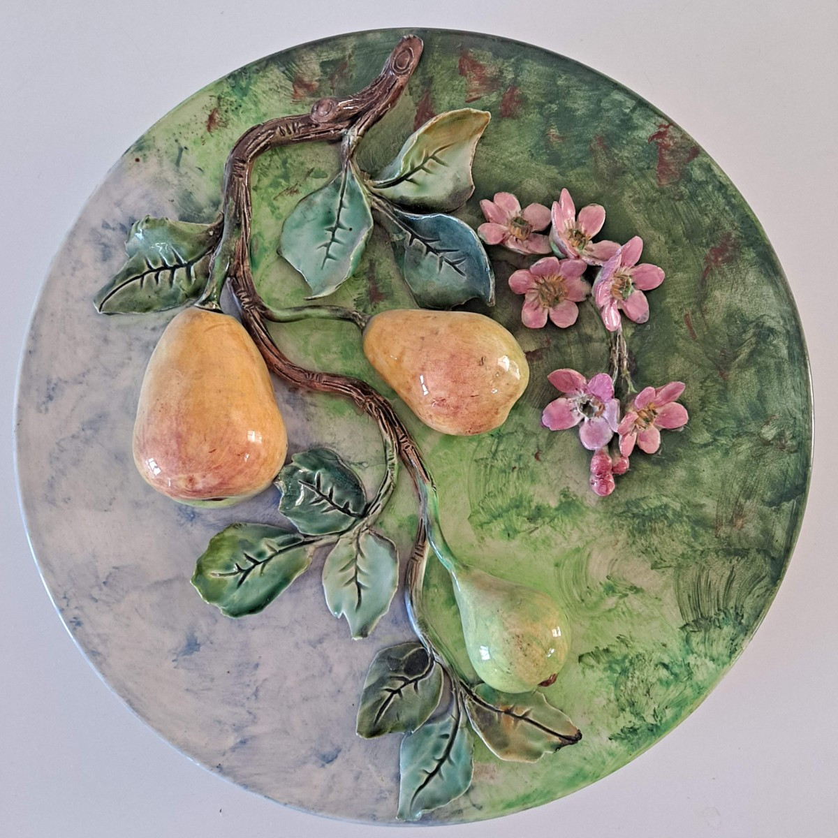 Longchamp Barbotine Dish With Pear Decoration