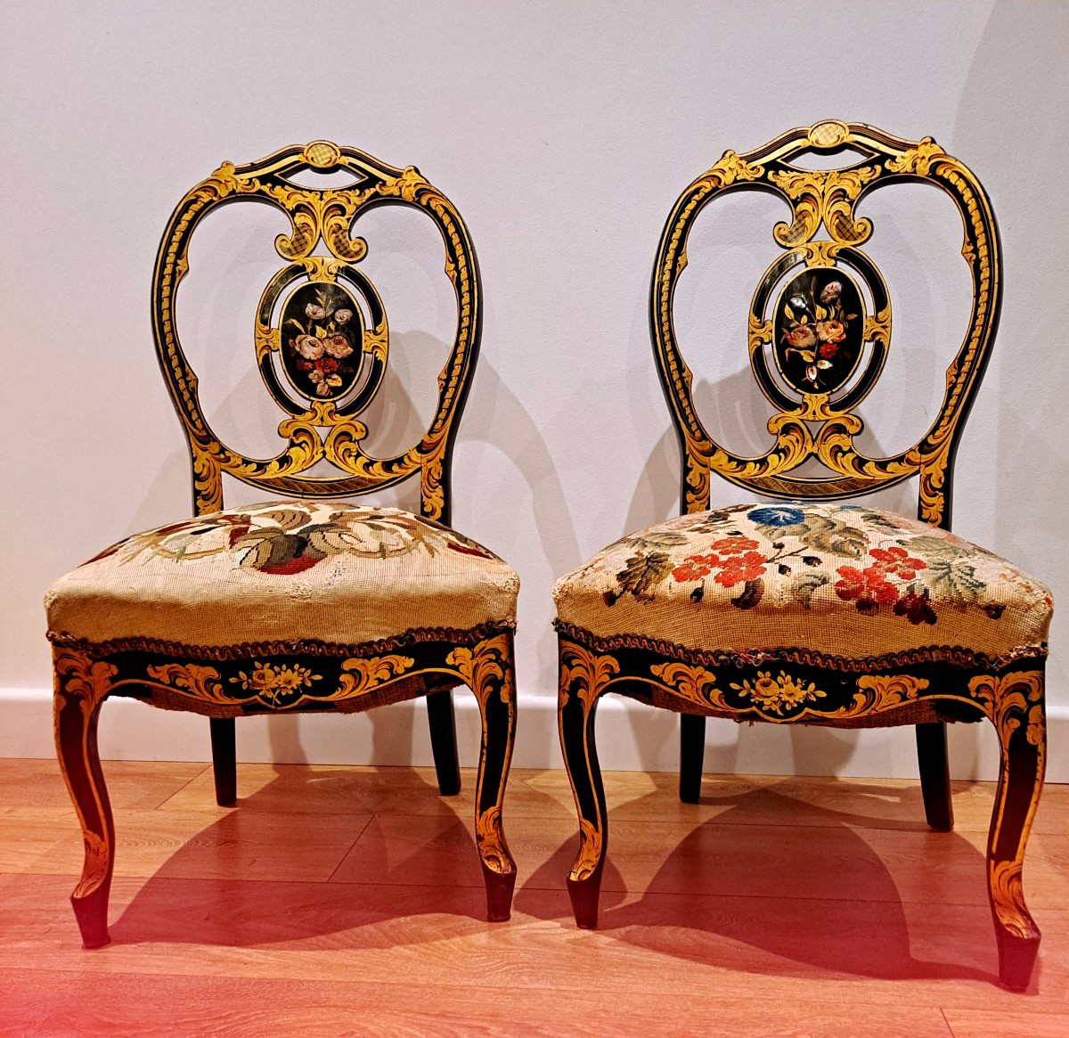 Paire de chauffeuses Napoléon III 