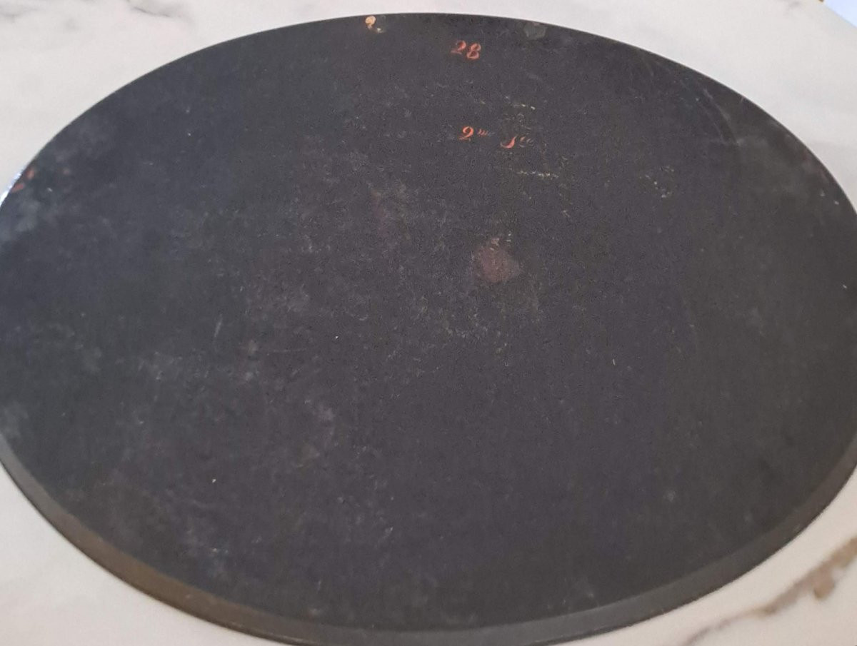 Grand plateau ovale en tôle peinte-photo-2