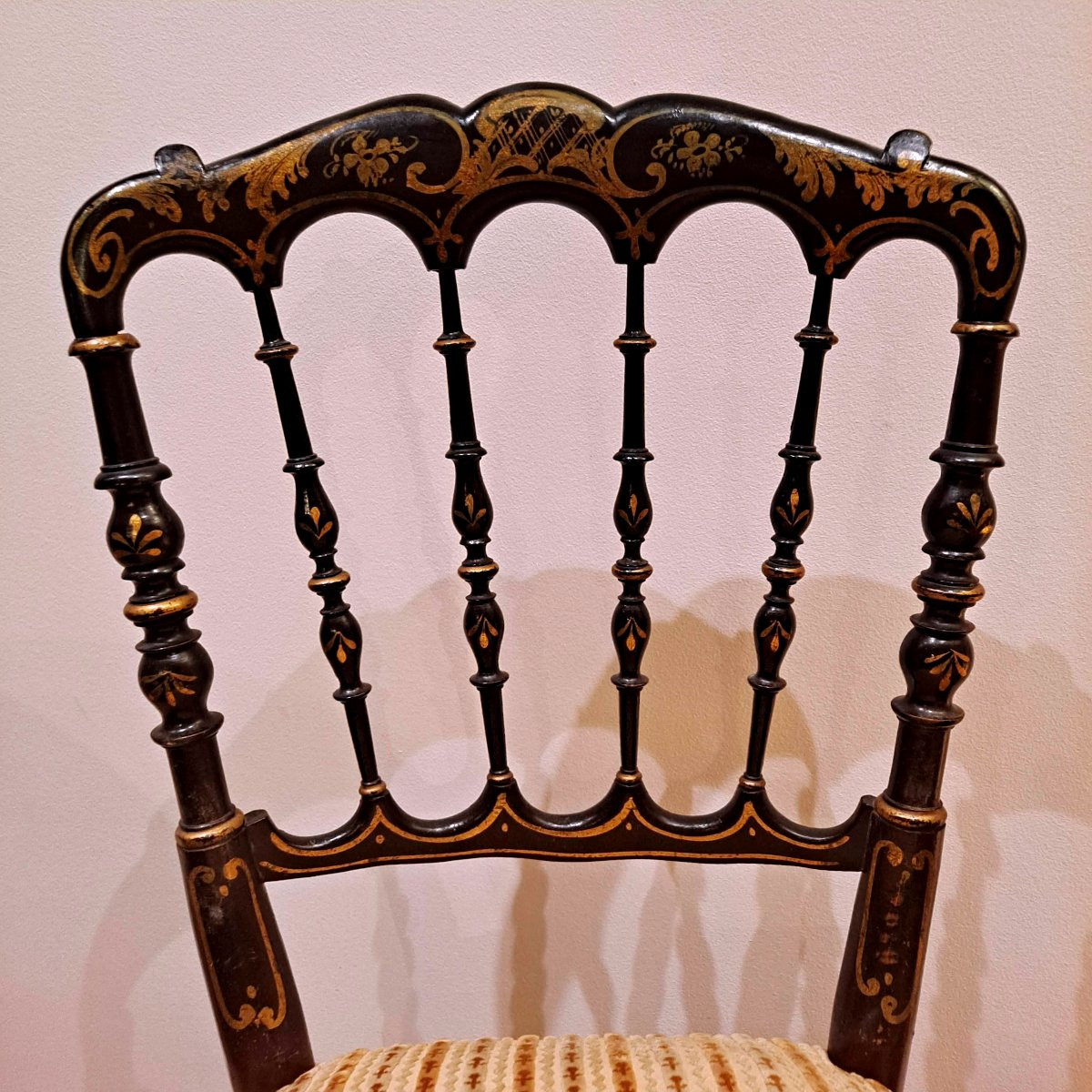 Pair Of Napoleon III Chairs In Blackened Wood -photo-3