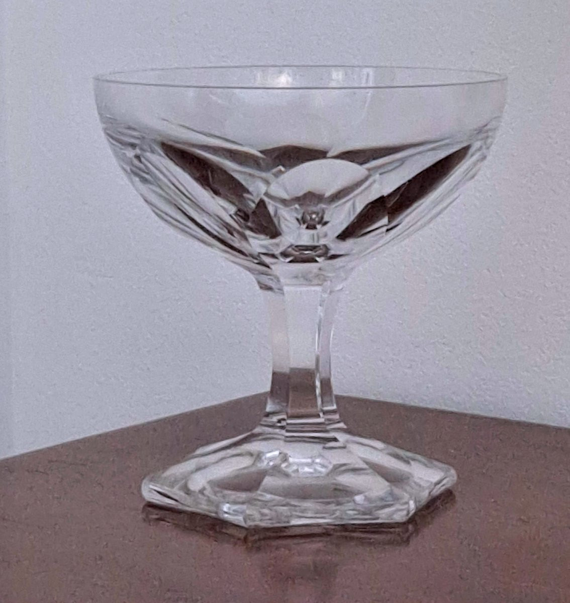 Série de 9 coupes à champagne en cristal -photo-2