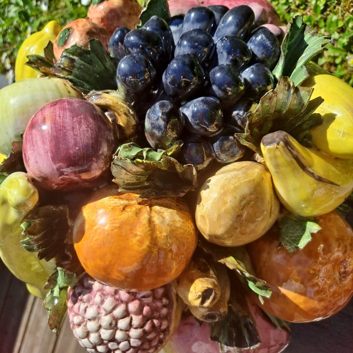 Pair Of Fruit Bowls In Italian Barbotine-photo-1