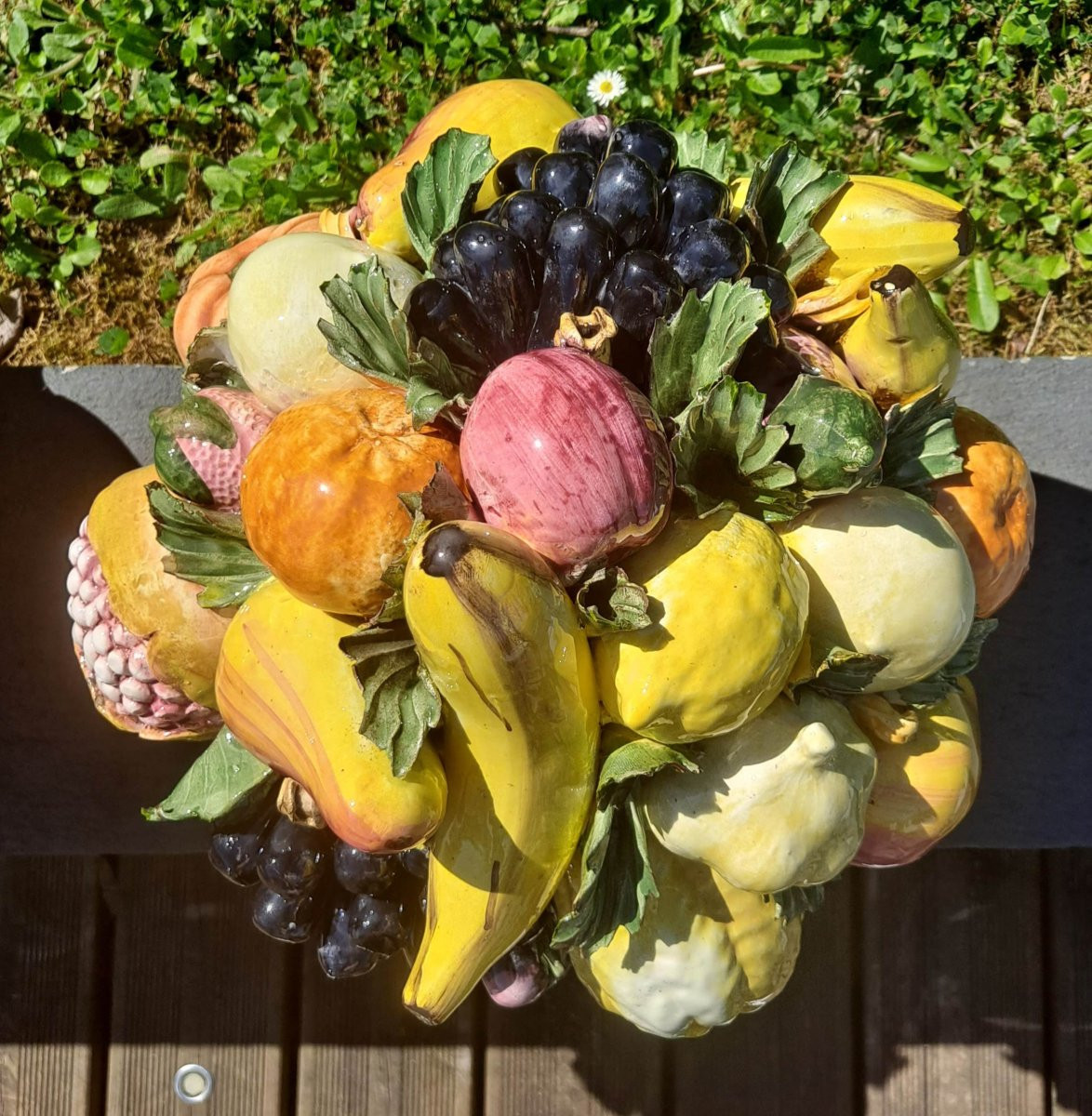 Pair Of Fruit Bowls In Italian Barbotine-photo-4