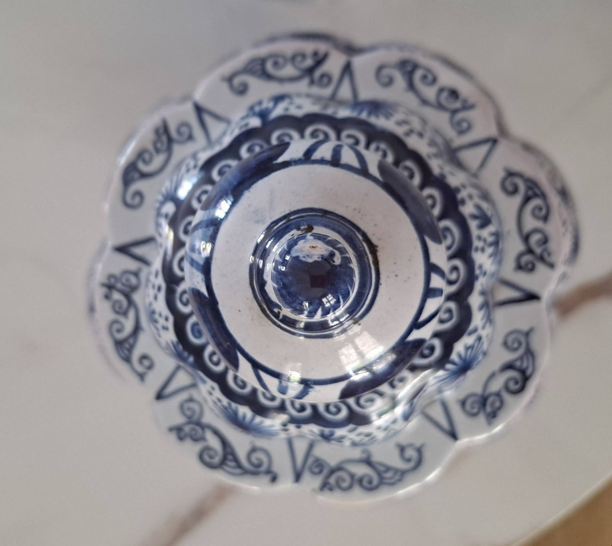 Pair Of Delft Earthenware Covered Vases 19th Century-photo-2