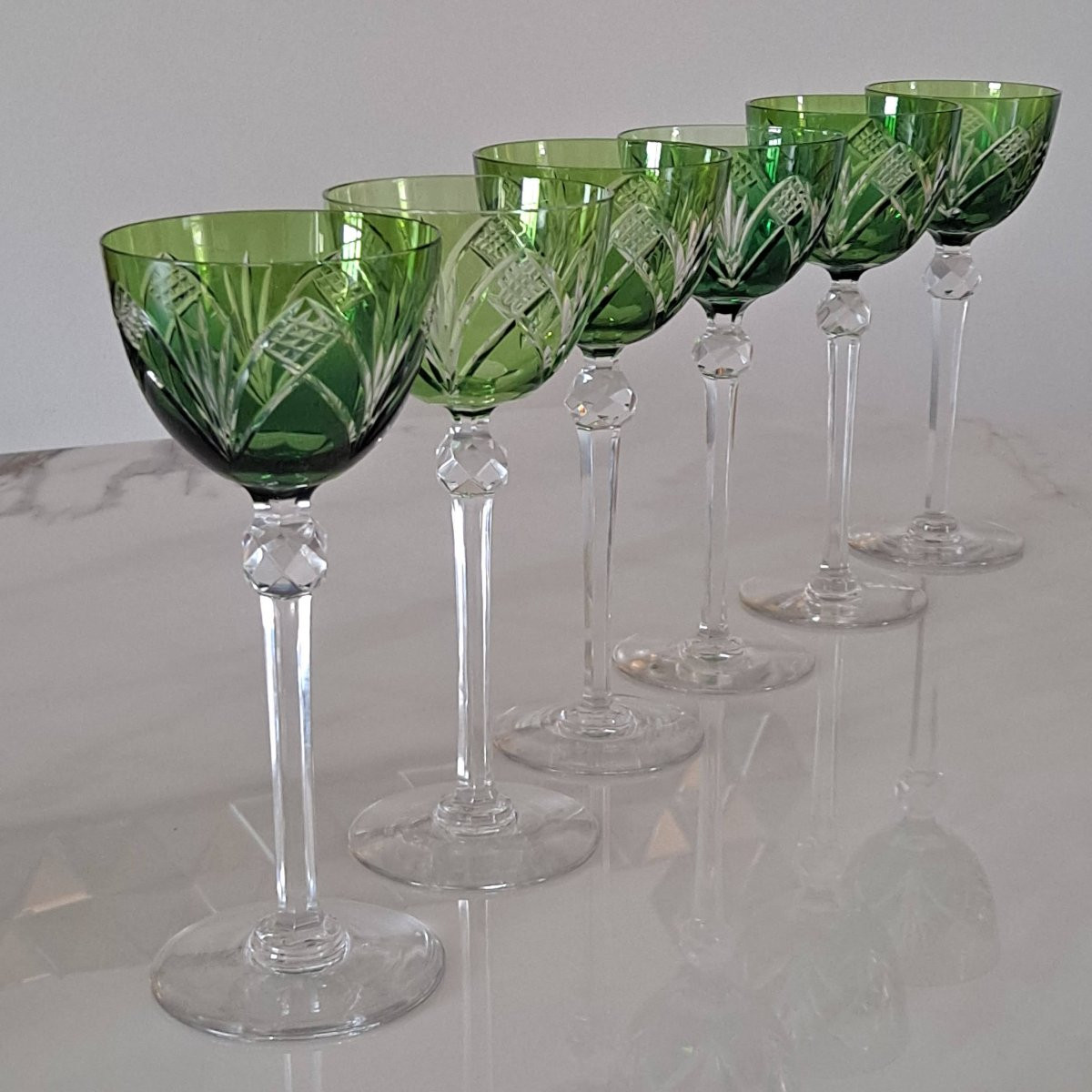 Set Of 6 Rhine Crystal Nancy Wine Glasses-photo-2