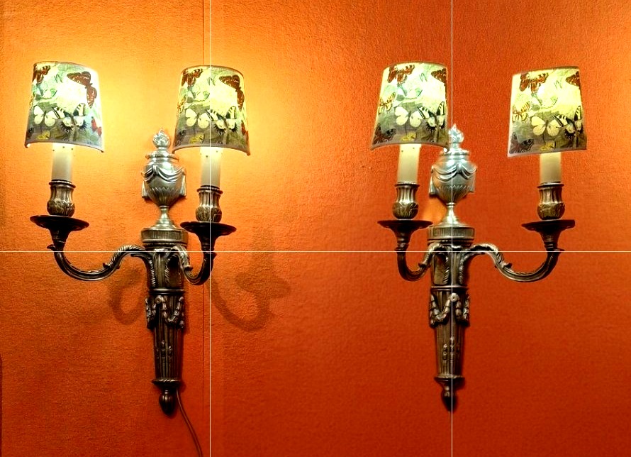 Paire d'appliques en bronze style Louis XVI
