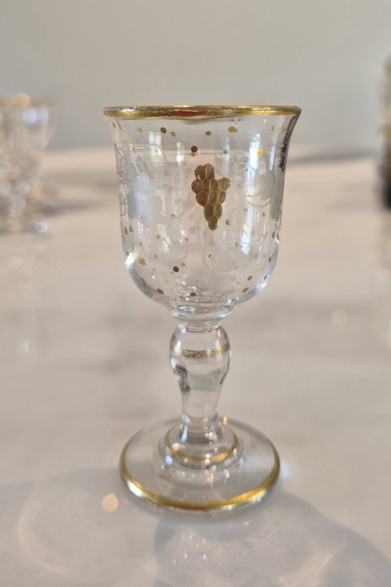 Cave à liqueur Napoléon III Verrerie Baccarat complète-photo-4