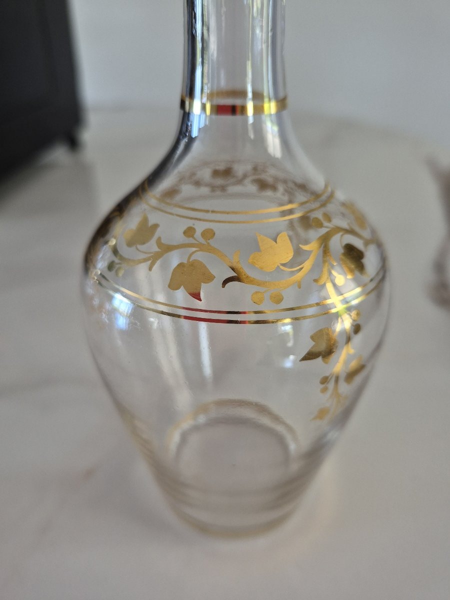 Cave à liqueur Napoléon III verrerie complète Baccarat-photo-2