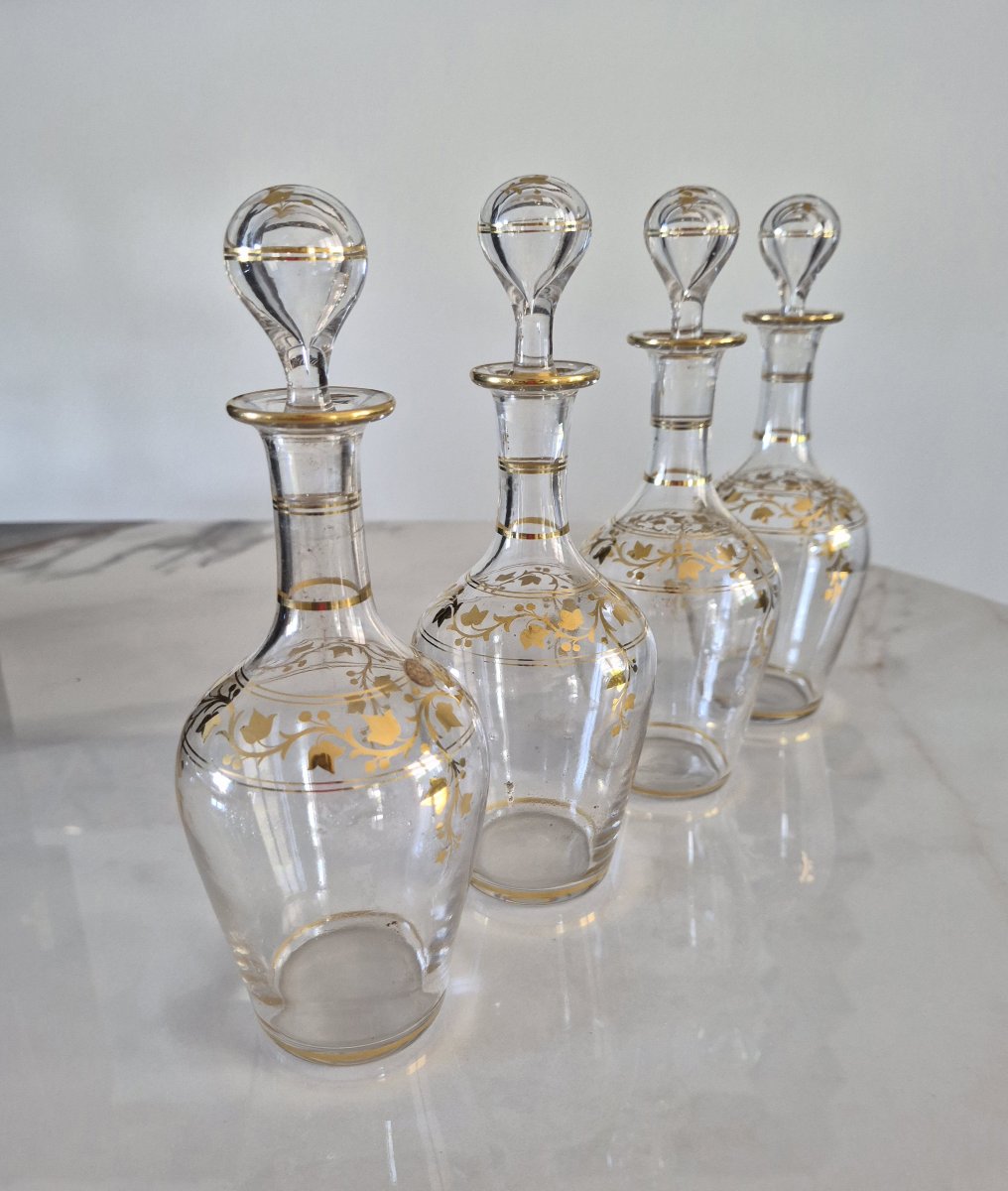 Cave à liqueur Napoléon III verrerie complète Baccarat-photo-4