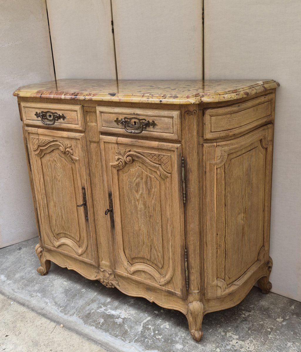 Buffet 2 portes 2 tiroirs en chêne clair Côtés galbés